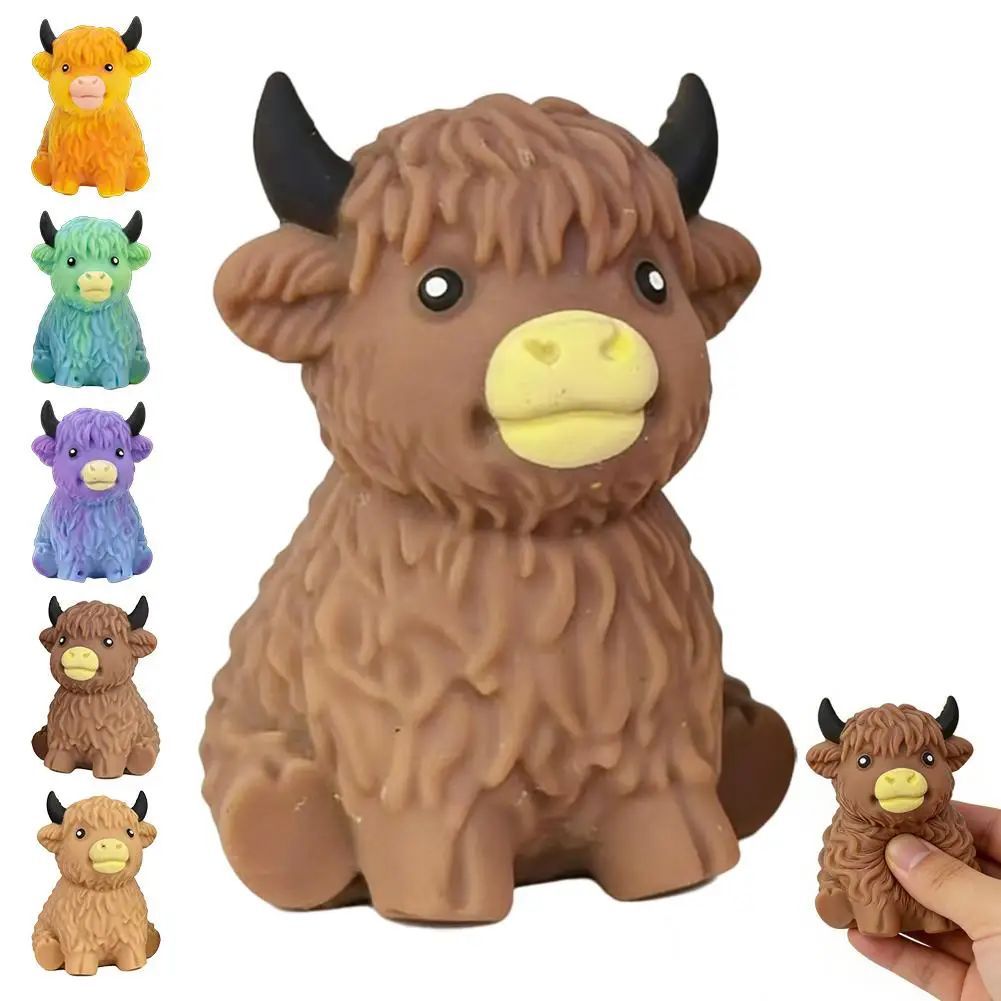 Curtain Curtain - Handgefertigte süße schottische Highland-Kuh Blindbox, knuspriges,