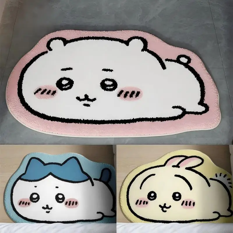 Interior Design Living Room - Chiikawa Cartoon-Teppich, Anime Hachiware Usagi, Plüsch-Bodenmatte,