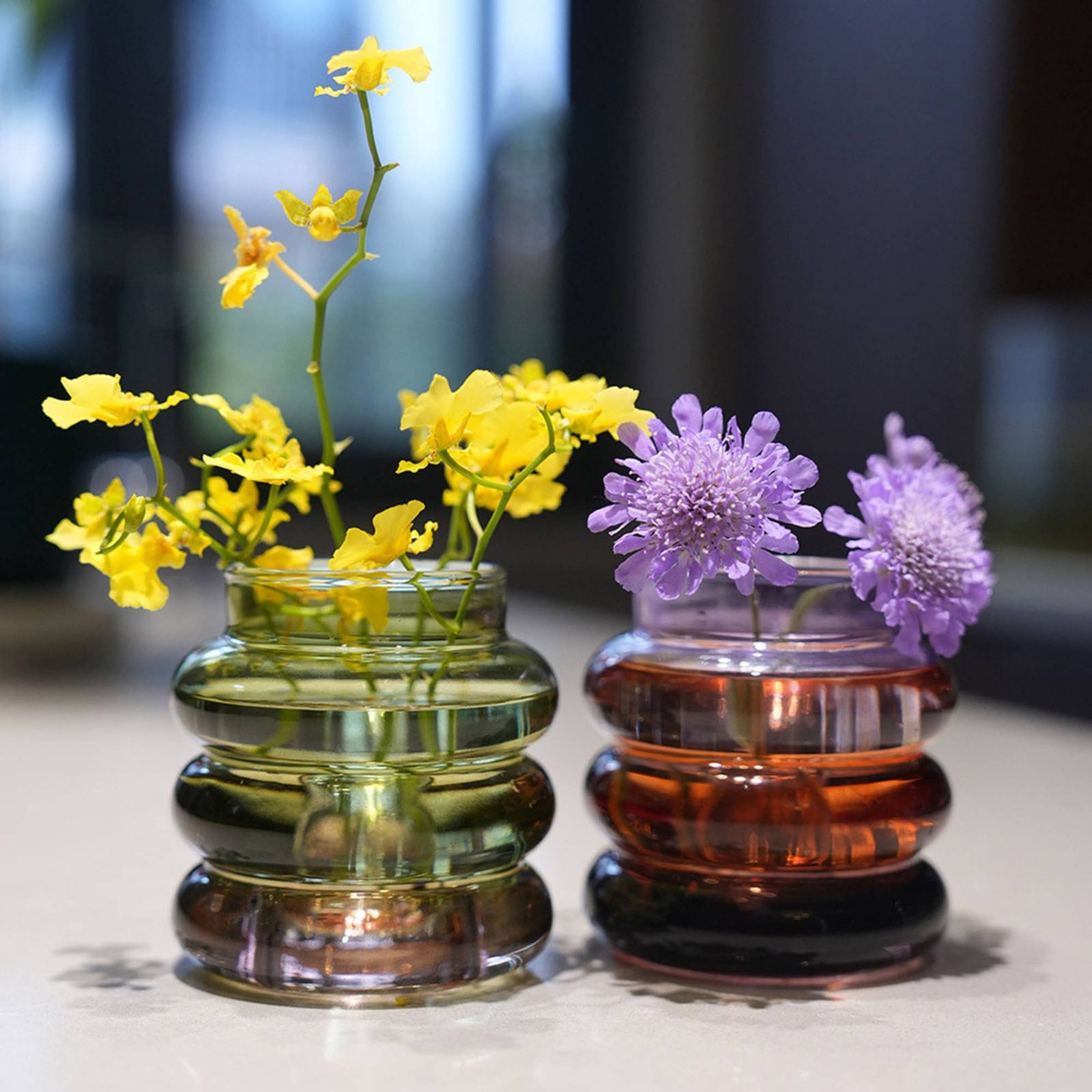 Candle Holder Decor - Vase, Kerzenhalter, dekoratives Herzstück, kreisförmige Glasvase,