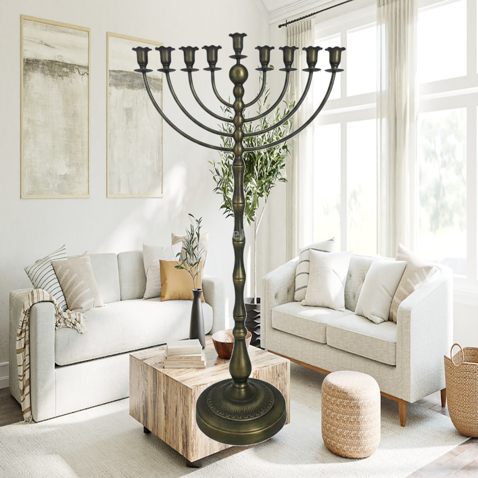 Candle Holder Decor - Hoher Bronzener Kerzenständer mit 9 Ästen